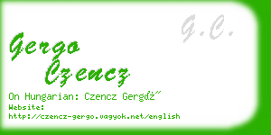 gergo czencz business card